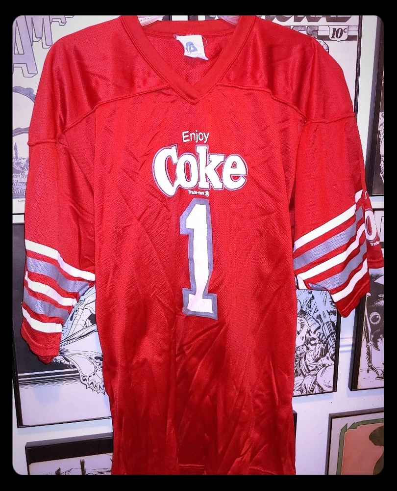 Rare! Vintage 80s CocaCola Coke Soda Drink Jersey Gem